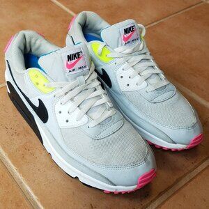 Size 12 Nike Air Max 90 Grey Neon Sneakers